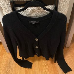 Allsaints black cropped cardigan